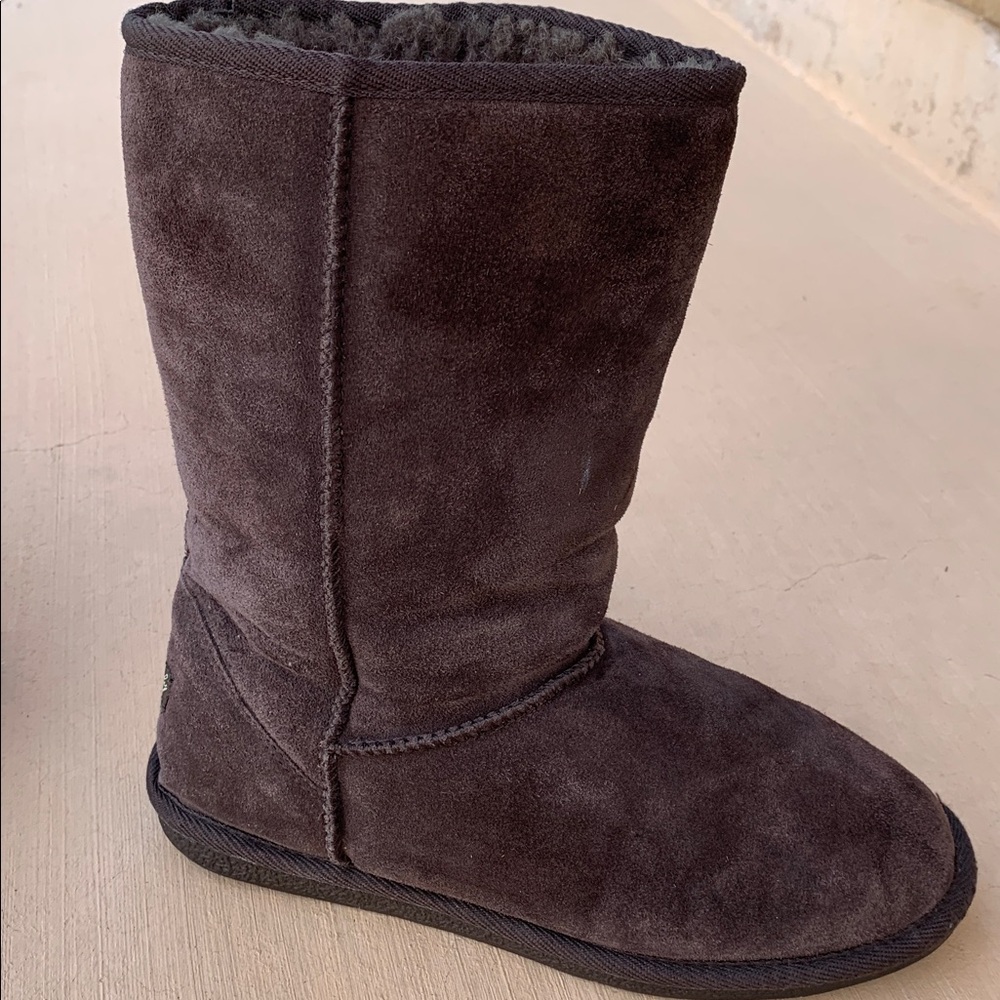 Bremby womens brown boots suede sheepskin boots size W10 cozy winter casual - Picture 9 of 16